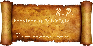 Marsinszky Pelágia névjegykártya